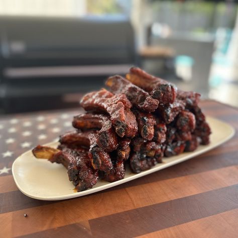 Smoked Party Ribs Ribs Stick Out, Party Ribs Smoked, Blackstone Country Style Ribs, Pineapple Ribs Smoker, 321 Smoked Ribs, Tender Ribs, Coffee Rub, Honey Chipotle, Baby Back Ribs