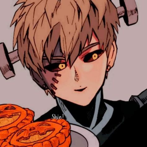 Halloween Pfp Anime, Halloween Anime Pfp, Genos X Saitama, Saitama Genos, The Wolf Game, One Punch Anime, Saitama One Punch Man, Fanart Illustration, One Punch Man Manga