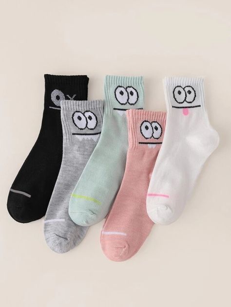 Face Socks, Ankle Socks Women, Women Crew Socks, Fabric Animals, Socks And Tights, Cool Socks, Cotton Socks, Casual Socks, Socks And Hosiery