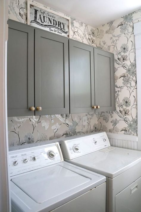 Laundry Room Color Cabinets, Popular Laundry Room Cabinet Colors, Laundry Room Colors Paint, Finding Lovely, Room Arrangement Ideas, Laundry Room Paint, Laundry Room Decorating, Laundry Room Storage Shelves, Rustic Laundry Rooms