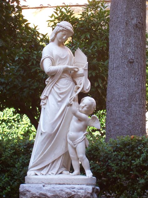 Statue of St. Cecilia, Roma. St Cecilia Statue, St Cecelia, Saint Cecilia, St Cecilia, Catholic Wallpaper, Friend Of God, Santa Cecilia, Uffizi Gallery, Cemetery Art