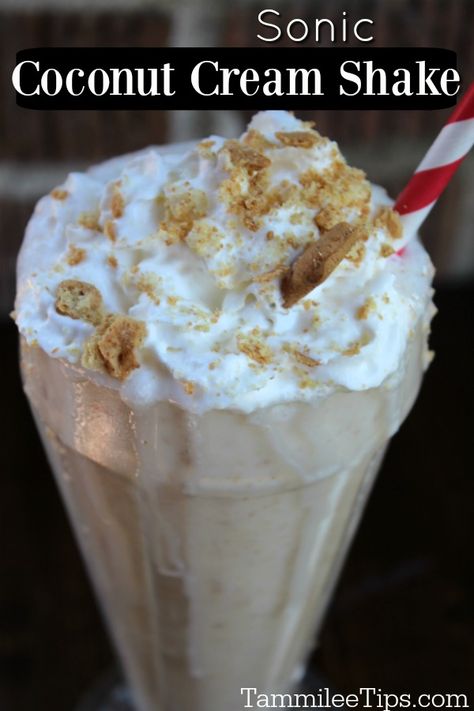 Coconut Creme Pie, Peanut Butter Shake, Sonic Drive In, Copykat Recipes, Chocolate Shake, Chocolate Milkshake, Copycat Restaurant Recipes, Coconut Cream Pie, Milkshake Recipes