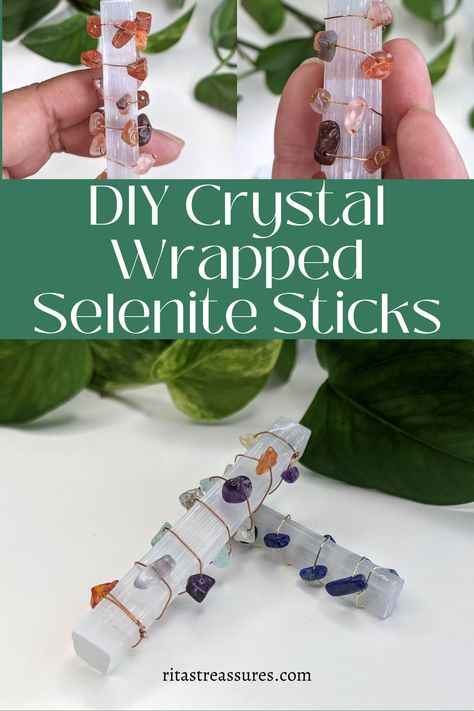 Selenite Crafts, Crystal Crafts To Sell, Crystal Chips Ideas, Crafts With Crystals, Crystal Crafts Diy, Crystal Wand Diy, Crystal Charging Station, Spirit Crystals, Spiritual Crafts