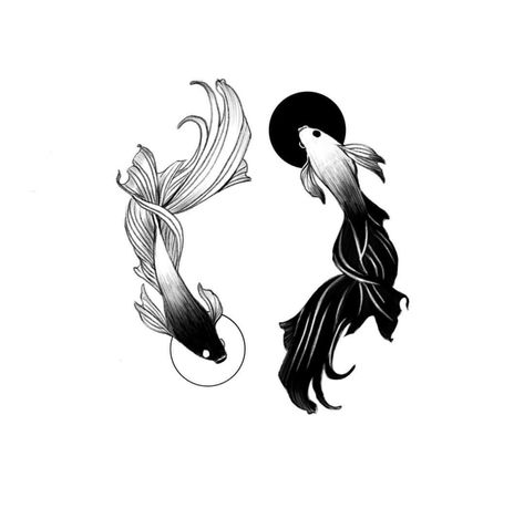 Tato Ikan Koi, Pisces Tattoo Designs, Ying Yang Tattoo, Yin Yang Tattoos, Pisces Tattoos, Koi Tattoo, Koi Fish Tattoo, Inspiration Tattoos, Tato Lengan