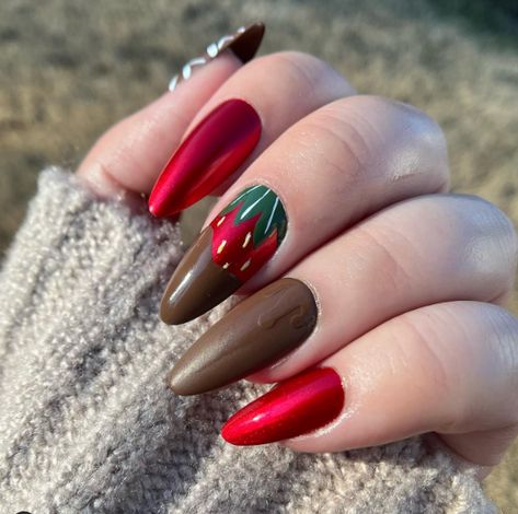 Nail Designs For 2023, Nail Lab, Food Nails, Nail Designs Valentines, Colored Acrylic, Colored Acrylic Nails, Valentine Chocolate, Acrylic Nails Coffin Short, Acrylic Nails Coffin