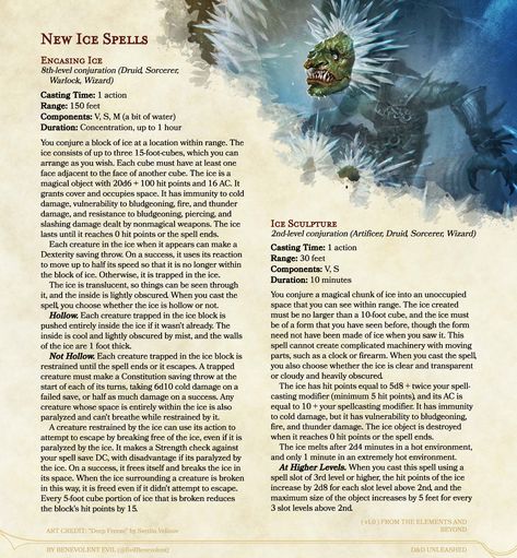 Ice Spells Dnd, Dnd Magic Items Ice, Ice Oc, Ice Magic, Ancient Dragon, Dungeons And Dragons 5e, Dungeons And Dragons Classes, Writing Fantasy, Dnd Dragons