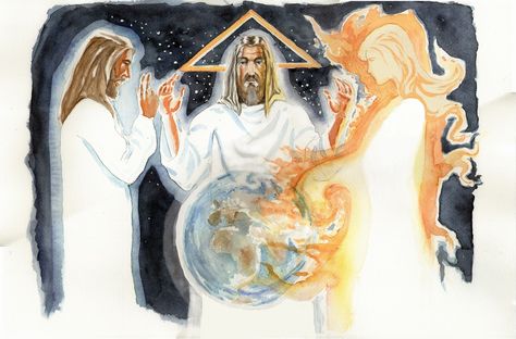 The Most Holy Trinity, Anime Jesus, Trinity God, Jesus Christ Illustration, Jesus Artwork, Apocalypse Art, God Father, Christian Artwork, Prophetic Art