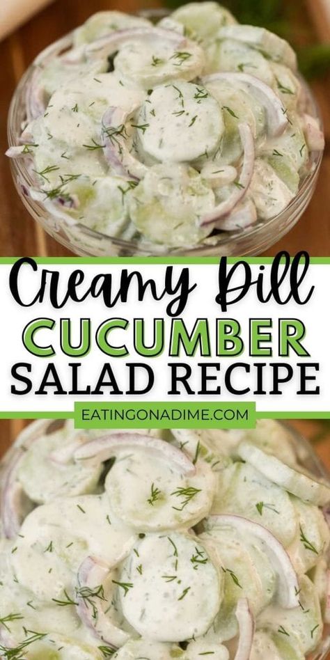 Easy Cucumber Salad With Mayo, Cucumber Salad With Mayo, Cucumber Onion Salad, Picnic Salad, German Cucumber Salad, Creamy Salad, Cucumber Dill Salad, Creamed Cucumbers, Cucumber Salad Recipe