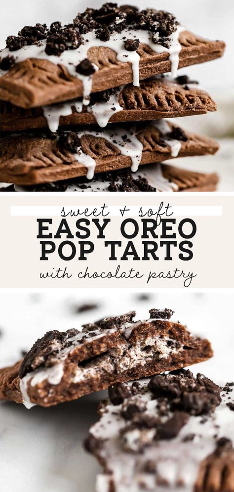 Oreo Pop Tarts, Chocolate Pop Tarts, Homemade Pop Tarts, Butternut Bakery, Poptart Recipe, Oreo Filling, Tarts Recipe, Chocolate Pastry, Cookies N Cream Cookies