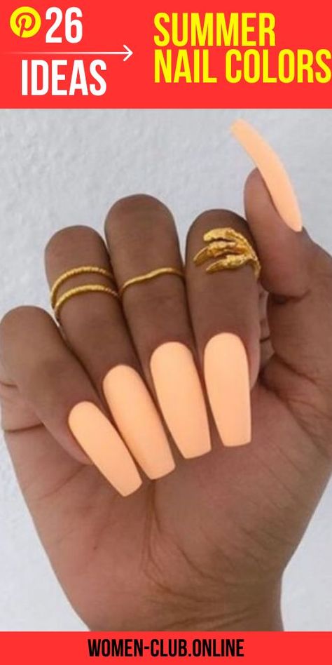 Nail Colors Summer 2023: Trends, Tips and Inspiration – 26 Ideas Nail Designs Acrylic, Spring Break Nails, Nail Looks, Different Nail Shapes, Nail Color Trends, Broken Nails, Coffin Shape Nails, Acrylic Coffin, Almond Acrylic Nails