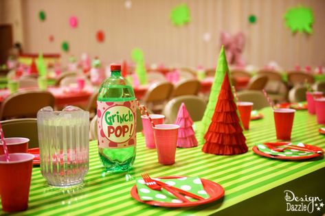 Looking for cheap, easy, DIY decor for a Grinch party?We are sharing lots of tips and tricks to do a large scale party on a budget. ! Grinch Themed Party, Christmas Grinch Party, Diy Whoville, Lds Christmas, Christmas Party Decorations Diy, Church Christmas Party, Ward Christmas Party, School Christmas Party, Party On A Budget