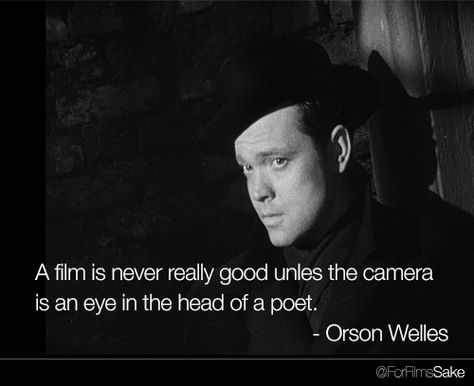 "A film is never really good unless the camera is an eye in the head of a poet" Film Director Quotes, Director Quotes, Director Aesthetic, Filmmaking Quotes, Film Tips, Filmmaking Inspiration, Cinema Quotes, Movie Directors, Film Making