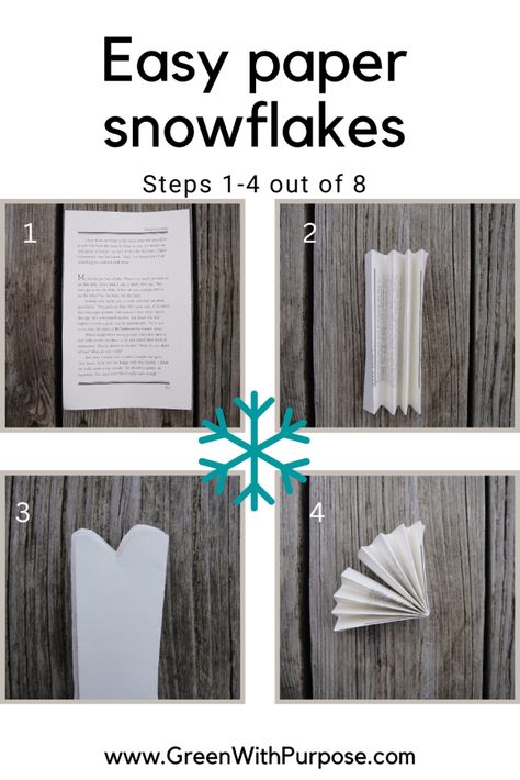 Book Page Snowflakes, Paper Snowflake Tutorial, Library Magic, Creative Christmas Decorations, Make Paper Snowflakes, Making Paper Snowflakes, Snowflake Tutorial, Make Christmas Decorations, Paper Snowflakes Diy