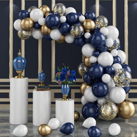 Black And Gold Balloons, Gold Confetti Balloons, Metallic Balloons, Balloon Ribbon, White Balloons, Arch Kit, Blue Balloons, Gold Confetti, Wedding Balloons