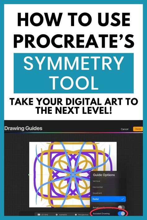 How to Use Procreate's Symmetry Feature: Procreate Tutorial! In this Procreate lesson, learn the tips and tricks you need to know to use Procreate's symmetry tool to make awesome patterns, designs, and digital art. Take your digital art creativity to the next level with this Procreate tool! How To Make Shapes In Procreate, Procreate Symmetry Tool, How To Make A Seamless Pattern Procreate, Making Patterns In Procreate, Procreate Classes, Procreate Tools, Procreate Select Tool, Rotational Symmetry, Procreate Tutorials