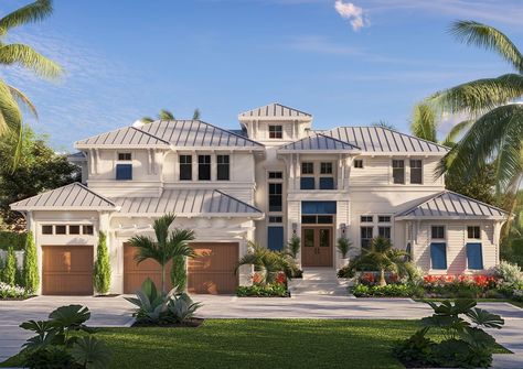 Luxury Beach Homes Exterior, Houston Houses Exterior, Modern Coastal Beach House Exterior, Suburban Beach House, Coastal Family Home Exterior, Bloxburg Beach House Mansion, Coastal Houses Exteriors, Coastal Mansion Exterior, Big Beach House Exterior