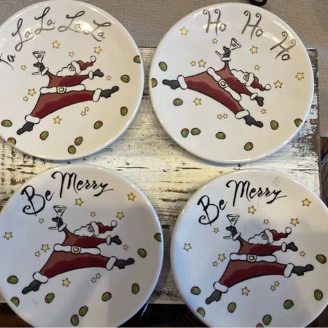 Santa Holiday Plates Set Holiday Plates, Plates Set, Plate Sets, Holiday Cheer, Table Setting, Table Settings, Festival, Jewelry Watches, Plus Fashion