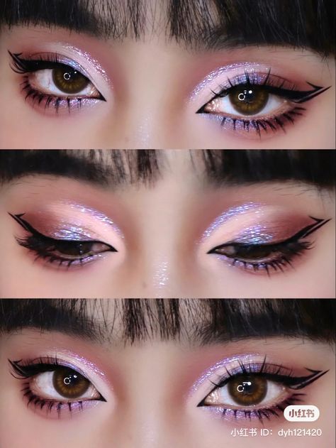 Xiaohongshu chinese makeup style aesthetic douyin Dag Make Up, Elegantes Makeup, Mekap Mata, Drag Make-up, Flot Makeup, Cute Eye Makeup, Doll Eye Makeup, Eye Makeup Pictures, Smink Inspiration