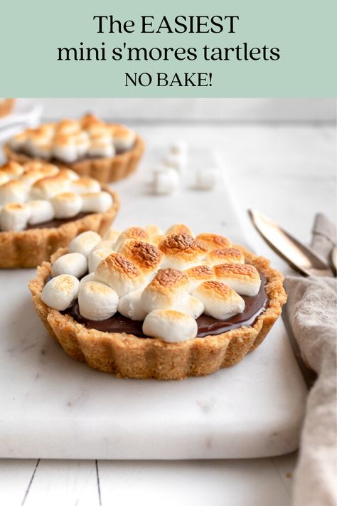 Fall Tartlets, S’mores Tart, Smore Tarts, Tartlet Recipes, No Bake Smores, Smores Tart, Marshmallow Dessert, Enjoyable Activities, Mini Tart Recipes