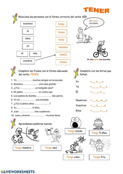 Spanish Workbook, Spanish Exercises, Spanish Learning Activities, Spanish Reading Comprehension, Spanish Classroom Activities, Spanish Lessons For Kids, Middle School Spanish, Spanish Worksheets, Spanish Lesson Plans