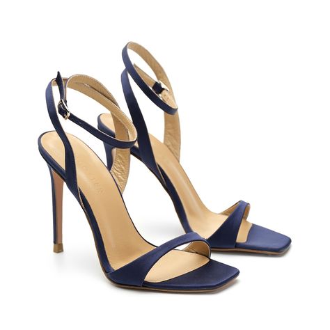 Introducing our Lesley Navy Blue Satin Heel. Elevate your style with these elegant heels crafted from smooth and luxurious satin fabric. With a heel height of 10cm (100mm) and a chic square toe design, they offer both sophistication and comfort. True to size and designed to fit foot width, they ensure a perfect fit. The 100% genuine leather sole and lining guarantee durability and quality. Step into timeless elegance with these navy blue satin heels. Use a soft, damp cloth to clean stains, dust, or dirt. Avoid direct sunlight exposure and keep away from humid environments. When not in use, store items in a box or a protective dust bag in a cool, dry place. Made in Turkey Navy Heels Prom, Blue Heels Outfit, Navy Blue High Heels, Blue Satin Heels, Bridesmaids Heels, Blue Sandals Heels, Navy Blue Heels, Navy Heels, Shoes Bride