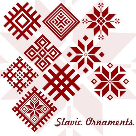 Today I present a free pack of ten Slavic ornament PS bru... Slavic Tattoo, Heart Nature, Arte Viking, Nature People, الفن الرقمي, Muster Tattoos, Folk Embroidery, Pattern Tattoo, Ethnic Patterns