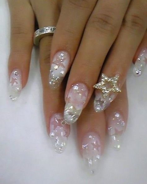 Pretty Gel Nails, Really Cute Nails, Soft Nails, Kawaii Nails, Star Nails, Dream Nails, Fire Nails, Funky Nails, Pretty Acrylic Nails