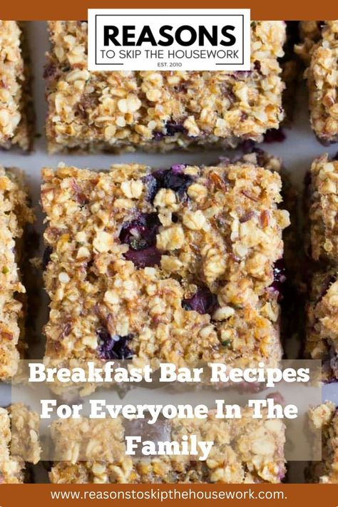 an image of blueberry quinoa breakfast bars Breakfast Coffee Bar, Blueberry Quinoa Breakfast Bars, Breakfast Bar Food, Premade Breakfast, Diy Breakfast Bar, Blueberry Quinoa, Quinoa Breakfast Bars, Breakfast Bars Recipe, Breakfast Cereal Bars