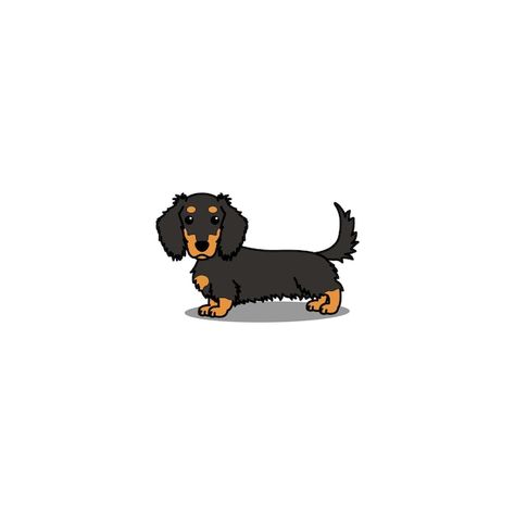 Long Hair Dachshund Tattoo, Dachshund Doodle, Dachshund Wallpaper, Dog Face Drawing, Arte Dachshund, Dachshund Drawing, Dogs Cartoon, Dachshund Cartoon, Dog Drawing Simple