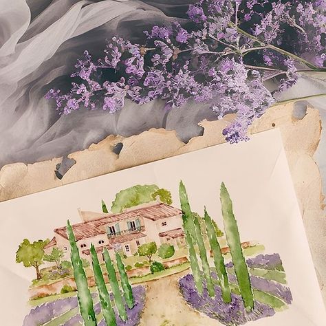 MariGraphic boutique on Instagram: "Elegant and vintage … @domainelegrandbelly falling in love with Provence styles. Custom illustration for wedding invitation 🩷  #watercolorvenue #watercolorwedding #weddinginvitation #weddingprovence #countrysidewedding #etsy #etsyshop #etsyseller #customweddinginvitations #customwedding #watercolorart" Provence Wedding Invitation, Provence Wedding, Provence Style, Countryside Wedding, Custom Watercolor, Custom Wedding Invitations, Watercolor Wedding, Custom Illustration, Custom Wedding