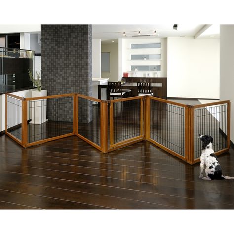 Pet Gate With Door, Tall Pet Gate, Danish Teak Furniture, Cat Gate, Crate Diy, Dog Pen, Dog Playpen, Dog Rooms, Dog Gate