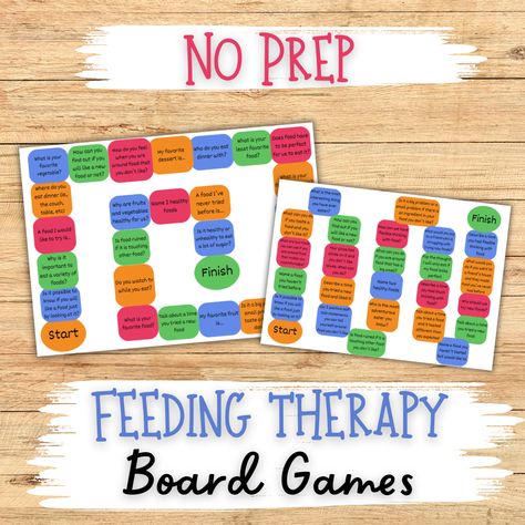 Mix up your feeding therapy sessions with these no-prep feeding therapy themed board games! Created by a licensed pediatric occupational therapist, these board games are designed to open conversation about food and rigid thinking. Therapy Board Games, Feeding Therapy Activities, Therapy Activity, Feeding Therapy, Printable Board Games, Pediatric Occupational Therapy, Therapy Games, Therapy Resources, Occupational Therapist