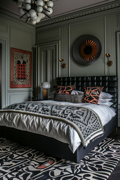 16 art deco bedroom ideas Art Deco Interior Design Modern, Eclectic Glam Bedroom, Deco Bedroom Ideas, Art Deco Interior 1920s, Art Deco Bedroom Ideas, Art Deco Bedroom Decor, 1920s Bedroom, Art Deco Bedrooms, Dramatic Bedroom