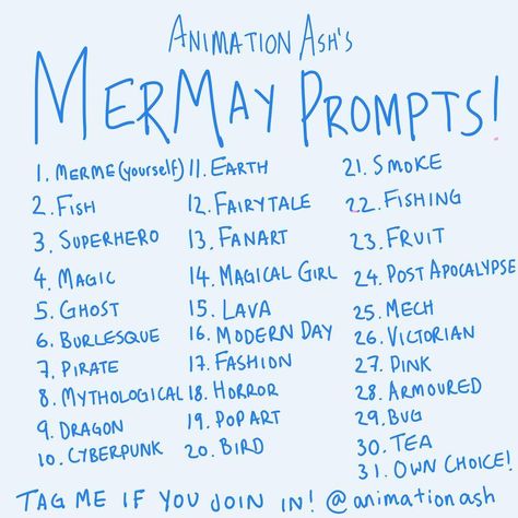 Interesting References, Mermay Prompt, Creative Prompts, Drawing Challenges, Prompt List, Photo A Day Challenge, Art Challenges, Art Journal Prompts, Drawing Prompts