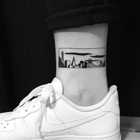 Yi Stropky - Thank you, Audrey! Tattoo Planets, Fernweh Tattoo, San Francisco Tattoo, Skyline Tattoo, Cardinal Tattoo, Vegan Tattoo, Architecture Tattoo, Arm Tattoos, Tattoo Life