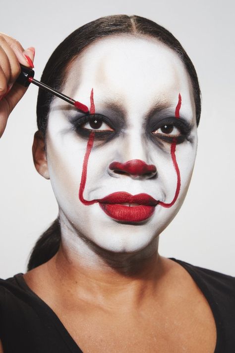 Clown Makeup Looks, Picture Hairstyles, Face Painting Ideas For Kids, It Clown, Makeup Clown, Painting Ideas For Kids, Face Painting Ideas, Halloween Makeup Clown, Creepy Halloween Makeup