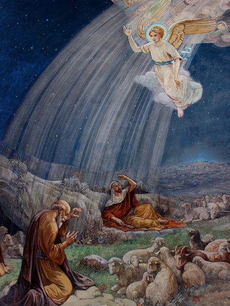 Shepherds In The Field Bethlehem, Religous Imagery, Christmas Shepherds, The Story Of Ruth, Jesus Was Born, Inclined Plane, Bible Artwork, Traditional Catholicism, I Believe In Angels