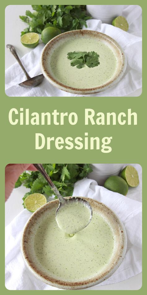 Cilantro Ranch Dressing Recipe, Avocado Ranch Dip Recipe, Avocado Ranch Dressing Recipe, Food Dressing, Cilantro Lime Ranch Dressing, Cilantro Ranch Dressing, Creamy Avocado Ranch Dressing, Cilantro Ranch, Healthy Ranch Dressing