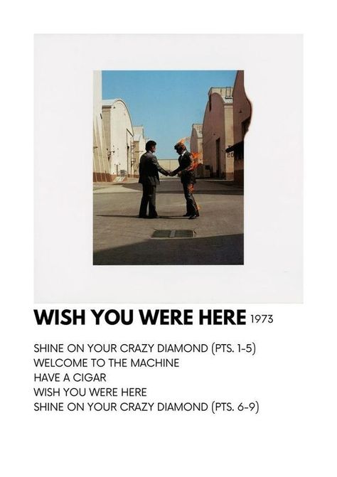 Wish You Were Here Poster, Album Wall, Pink Floyd Poster, Singer Art, Pink Floyd Wall, Shirt Prints, Wish You Were Here, Sticker Wall, Song Lyrics Wallpaper