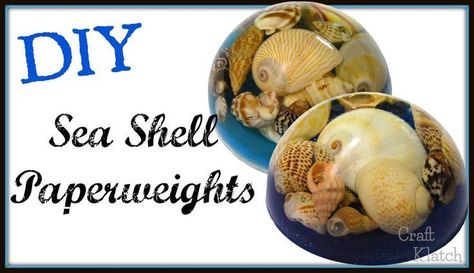 Sea Shell Resin Paperweight | DIY Project | Craft Klatch | Resin Projects | How To #resin #resincrafts #beach #beachcrafts #seashells #seashellcrafts #resinpaperweights #howto #diy #coastaldecor Sea Shell Resin, Vacation Crafts, Paper Weights Diy, Beach Projects, Shell Projects, Seashell Projects, Craft Resin, Beachy Decor, Diy Craft Tutorials