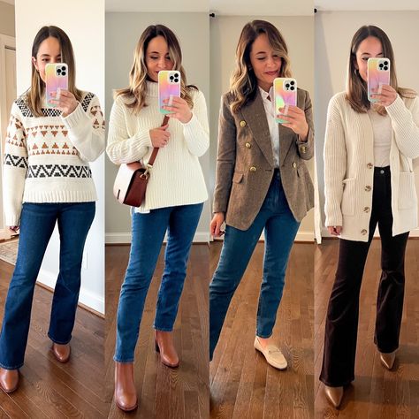 Outfit Tutorial, Winter Wishlist, Petite Curvy, Professional Style, Fall Capsule Wardrobe, Curvy Jeans, Professional Fashion, Flared Jeans, Fall Winter Outfits