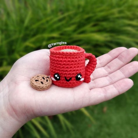 Tiny Teacup Crochet Pattern, Totti, Mini Christmas Amigurumi, Almost No Sew Coffee Plushie, Stuffed Hot Chocolate, Keychain Mug - Etsy Canada Baby Jellyfish, Personalized Kids Cups, Keurig Mini, Pencil Cup Holder, Mini Coffee Cups, Communion Cups, Fairy Tea Parties, Green Tea Cups, Universal Yarn