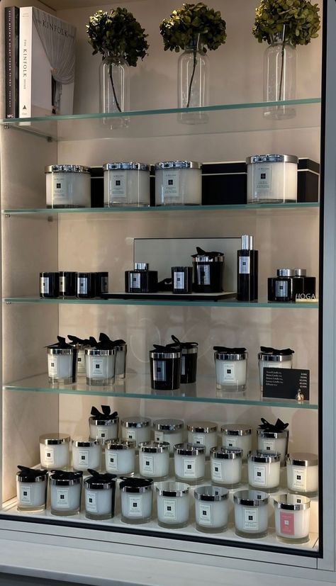 Candle Shop Aesthetic, Candle Collection Display, Candle Store Interior, Candle Display Retail, Candle Store Display, Candle Warehouse, Lux Candles, Candle Packaging Design, Store Aesthetic