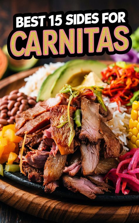 15 Mouthwatering Side Dishes to Serve With Carnitas 🌮🥑 #carnitas #sidedishes #yum Sides With Carnitas, Pork Carnitas Side Dishes, Carnitas Sides, Carnitas Dinner Ideas, Carnitas Enchiladas, Traditional Mexican Dishes, Slow Cooked Pork, Carnitas Recipe, Pork Carnitas