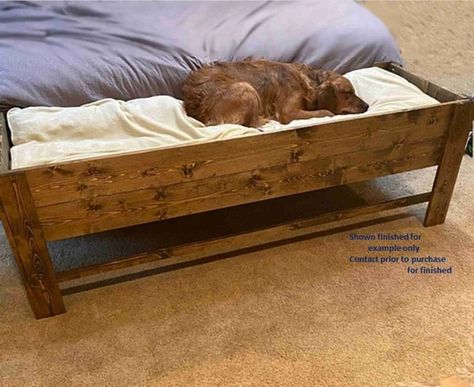 aBedForMax - Etsy Dog Bed Extension Of Human Bed, King Bed With Dog Bed, Bed With Dog Bed Attached, Raised Dog Beds For Large Dogs Diy, Bed Extension For Dog, Diy Dog Beds For Large Dogs, Dog Bed Attached To Bed, Dog Bed Platform, Platform Dog Bed