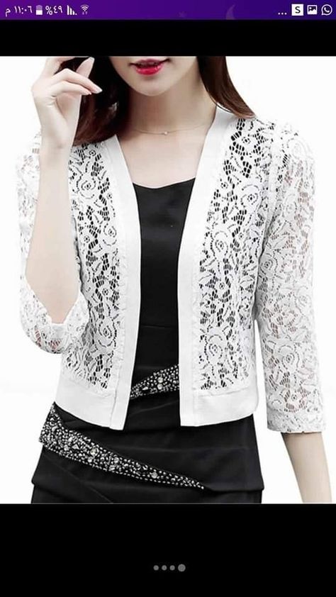 Fashion Cape, Plain Cardigan, Short Coats Women, White Lace Shirt, Lace Coat, Women Lace Blouse, Casual Kimono, Clothes Korean Style, Lace Jacket