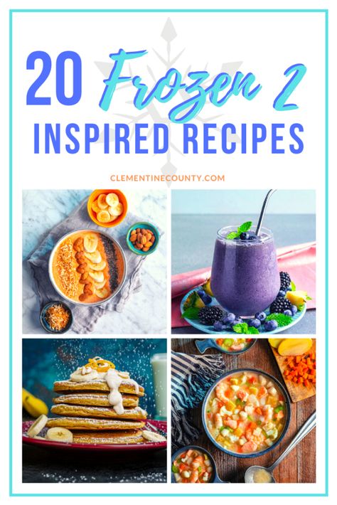 Frozen Themed Food, Disney Nights, Disney Dessert Recipes, Disney Movie Night Menu, Disney Inspired Recipes, Disney Parties, Disney Frozen Cake, Movie Night Dinner, Themed Recipes