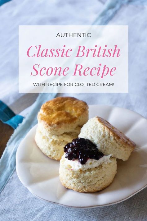 These British Scones bake up tall and light with a soft texture and fabulous flavor! Great for breakfast but normally served at teatime, spread with clotted cream, jam, or even butter! This British Scone recipe is a classic and as authentic as those served in London Tearooms! #scones #britishscones #recipe British Scones Recipe, Clotted Cream Recipes, Scones And Clotted Cream, British Snacks, British Scones, British Foods, English Scones, Scone Recipes, Lime Tart