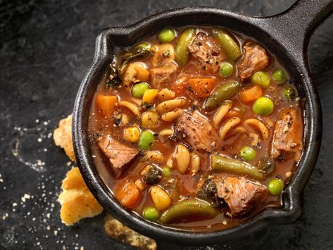 Stone Soup Recipe, Easy Vegetable Beef Soup, Canned Meat, Stone Soup, Italian Spices, Vegetable Beef Soup, Best Soup Recipes, Beef Stew Meat, Frozen Veggies