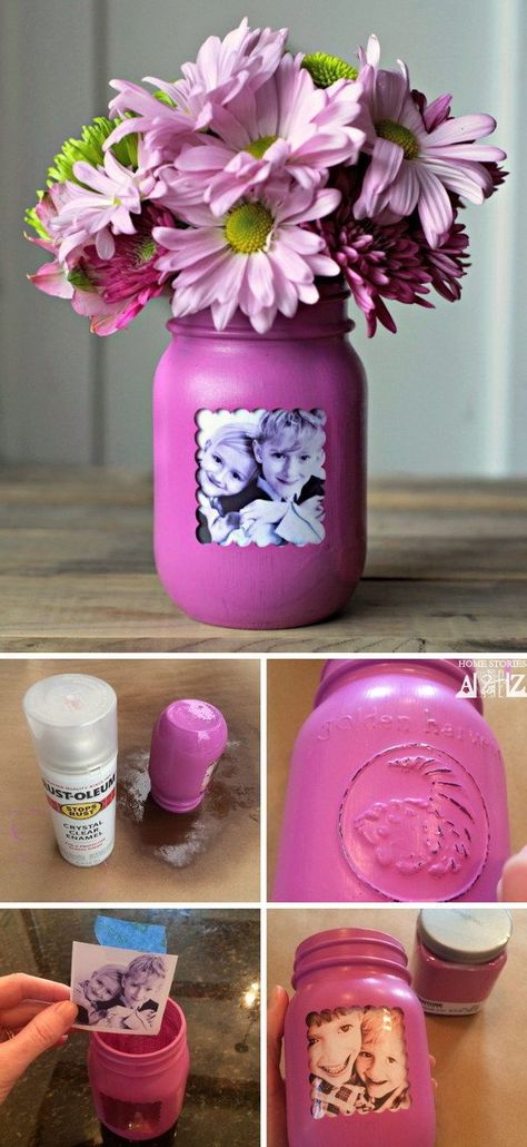 Mother's Day is just around the corner. If you can’t decide what you should get Mom, the most important and irreplaceable people in our life, for her special da Mason Jar Picture, Diy Gifts For Mom, Creative Diy Gifts, Fabulous Diy, Diy Mothers Day Gifts, Navidad Diy, Mom Diy, Mother's Day Diy, Mothers Day Gifts